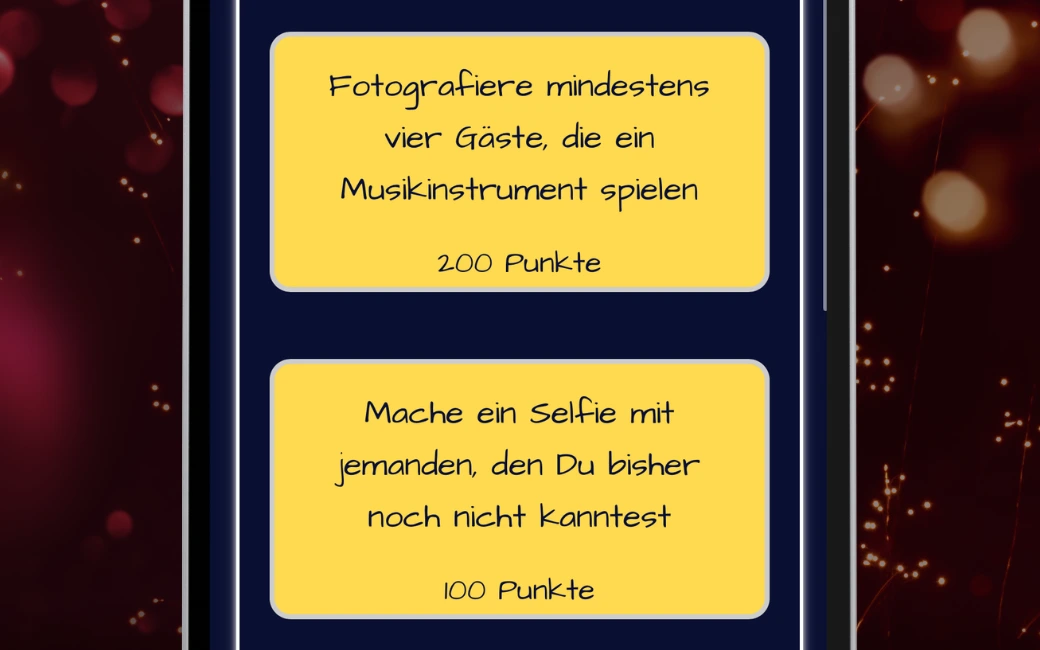 Screenshot von Fotari auf dem Smartphone: Verschiedene Fotoaufgaben zur Auswahl