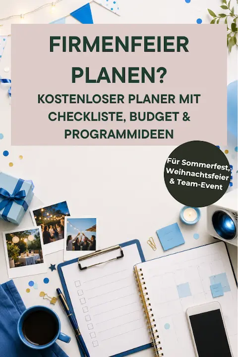 Kostenloser Firmenfeier-Planer mit Checkliste, Budget und Programmideen für Sommerfest, Weihnachtsfeier und Team-Event